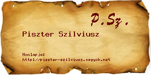 Piszter Szilviusz névjegykártya